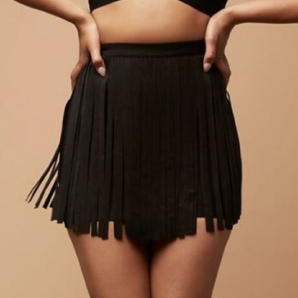 Herve leger x forever 21 collaboration fringe bandage mini skirt